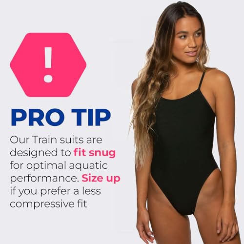 Image of JOLYN Jackson 4 Tie Back Women's Athletic One Piece Swimsuit for Competitive Swimming, Lifeguarding, Medium-Full Coverage