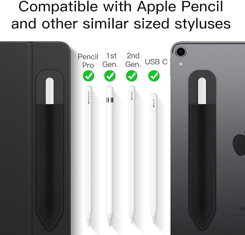 Miniatura 2 de MoKo Portalápices adhesivo para Apple Pencil de 12 generación, funda elástica de cuero, color verde