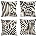 SCVBLJS Housse de coussin décorative en coton et lin à motif zèbre noir et blanc pour maison, chambre à coucher, canapé, banc ou intérieur ou extérieur, 45 x 45 cm