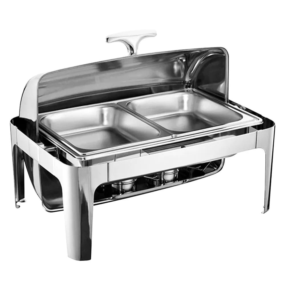 Scaldavivande in acciaio inox da 9 l, con coperture, utensili da portata per buffet, ristoranti, catering, feste, matrimoni