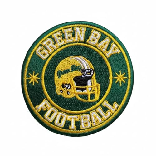 Green Bay Football Embroidered Patch, Green and Gold, Iron-On or Sew-On, 3 Inch Circular Badge, Sports Team Design by Gridiron Patches & FBA