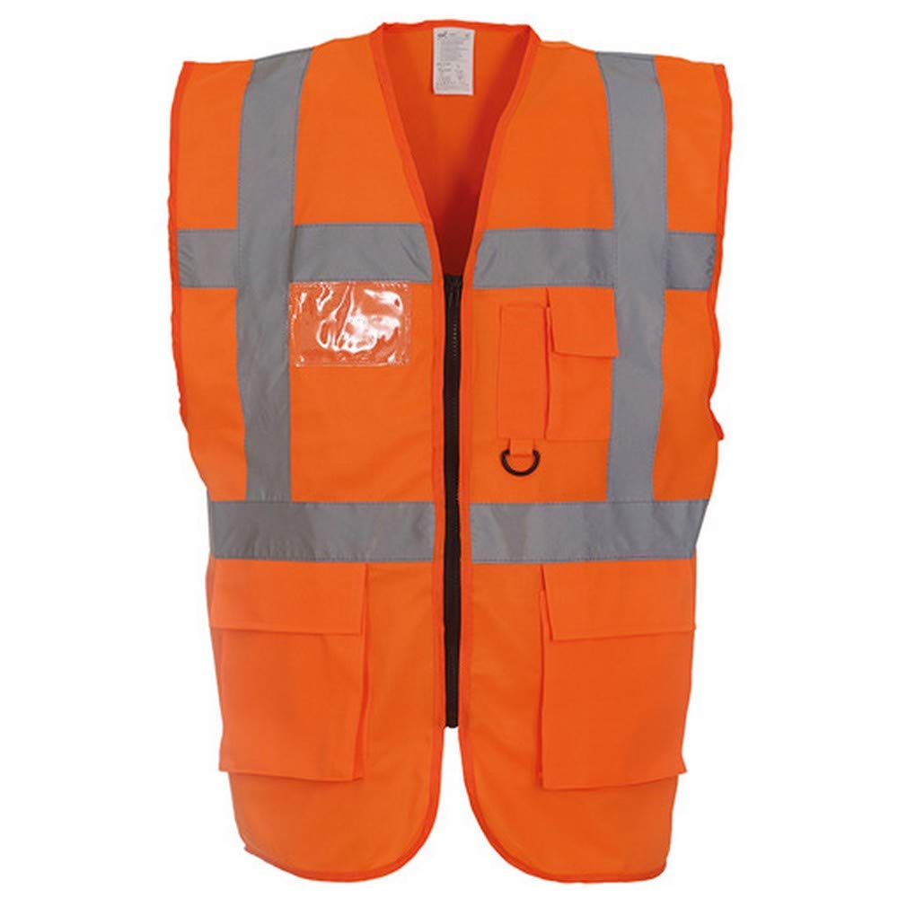 Yoko Hi-Vis Premium Executive/Manager Waistcoat / Jacket (XL) (Hi Vis Orange)