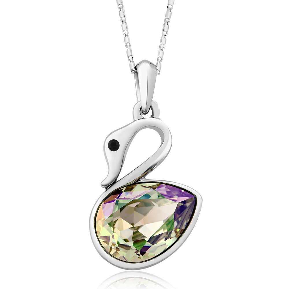 Gem Stone KingNirano Collection Gorgeous Pear Swan Pendant Made with Crystals