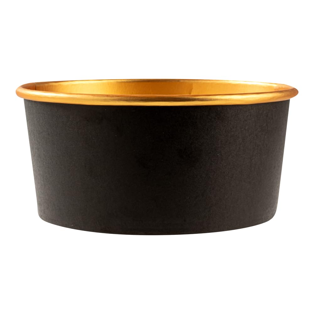 Restaurantware Foil Lux - Contenitore da asporto, 50 contenitori isolati per alimenti, antigrasso, impilabili, in carta nera, per cibi caldi o freddi, con coperchi venduti separatamente
