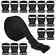 RETON 38MM 10 Yards Schwarz Nylon Gurtband + 15 Stück Verstellbare Schnallen Kunststoff Seitenschnallen, Gurtband mit Schnalle für die Reparatur von Rucksack Gepäck Gurt. (38MM+15 Stück)