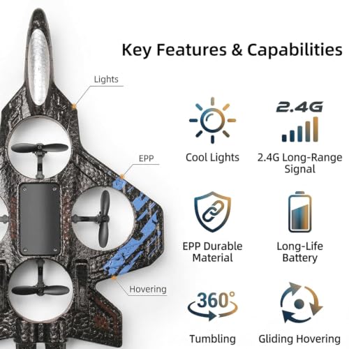 Image of Remote Control Star Fighter Plane with Bright LED Lights Wireless Controller Stable Flying RC Toy for Kids | Fun & Educational Toy for Kids Boys & Girls