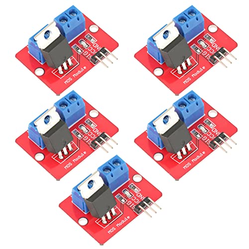 5pcs MOSFET Driver Module Driver, MOSFET Driver Motor Stepless Speed Adjustment PWM Adjustment Speed Controller 3.3V/5V IRF520 Driver Board Output 0-24V