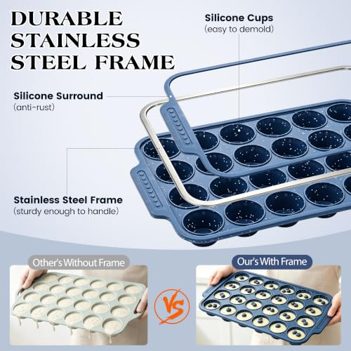 Image of Silicone Muffin Pans for Baking with Metal Reinforced Frame