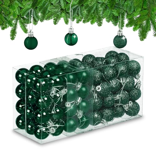Christbaumkugeln Grün 12 Relaxdays Weihnachtskugeln 96er Set, glitzernde, Matte, glänzende...
