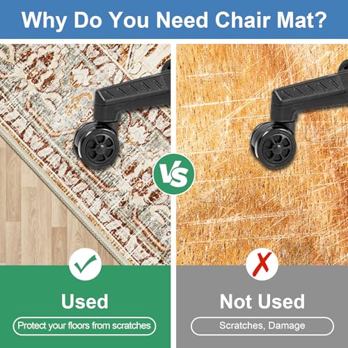 VSIWB Office Chair Mat for Hard Floors & Tile Floor, 36’’ X 48’’ Anti Slip Desk Chair Mat for Hardwood Floor, Computer Gaming Chair Mat, Low Pile Carpet Floor Mat, Orange