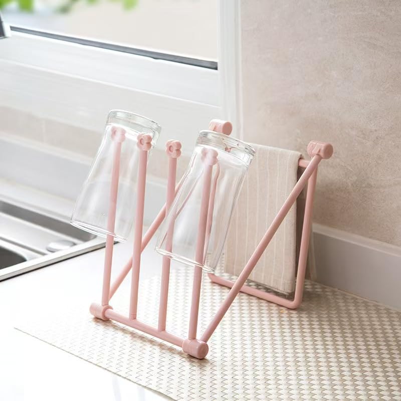 Modern Over Cabinet Towel Hanger Towel Bar Holder Storage Organizer for Universal Fit on Kitchen Bathroom Over Cabinet Cupboard (Blue)