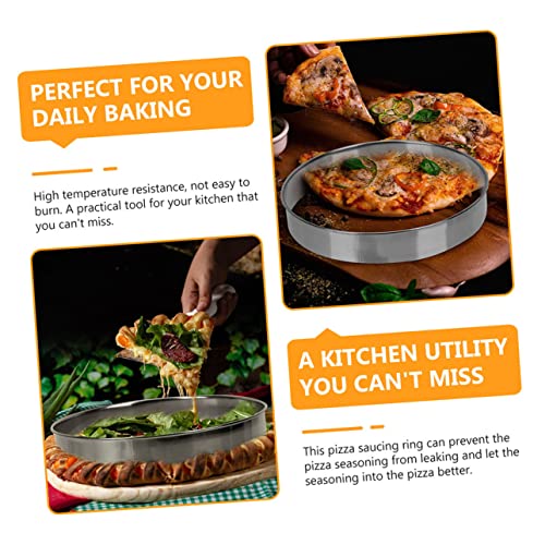 Ipetboom Stainless Steel Pizza Ring 12 Inch Sturdy Pastry Ring Wear-Resistant Household Cake Baking Accessory for Oven and Kitchen Use - Image 4