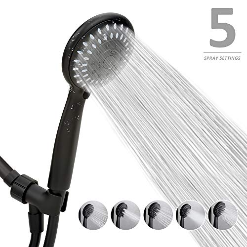 Luxsego High Pressure Handheld Shower Head 5 Spray Settings, Powerful Showerhead Spray Kit