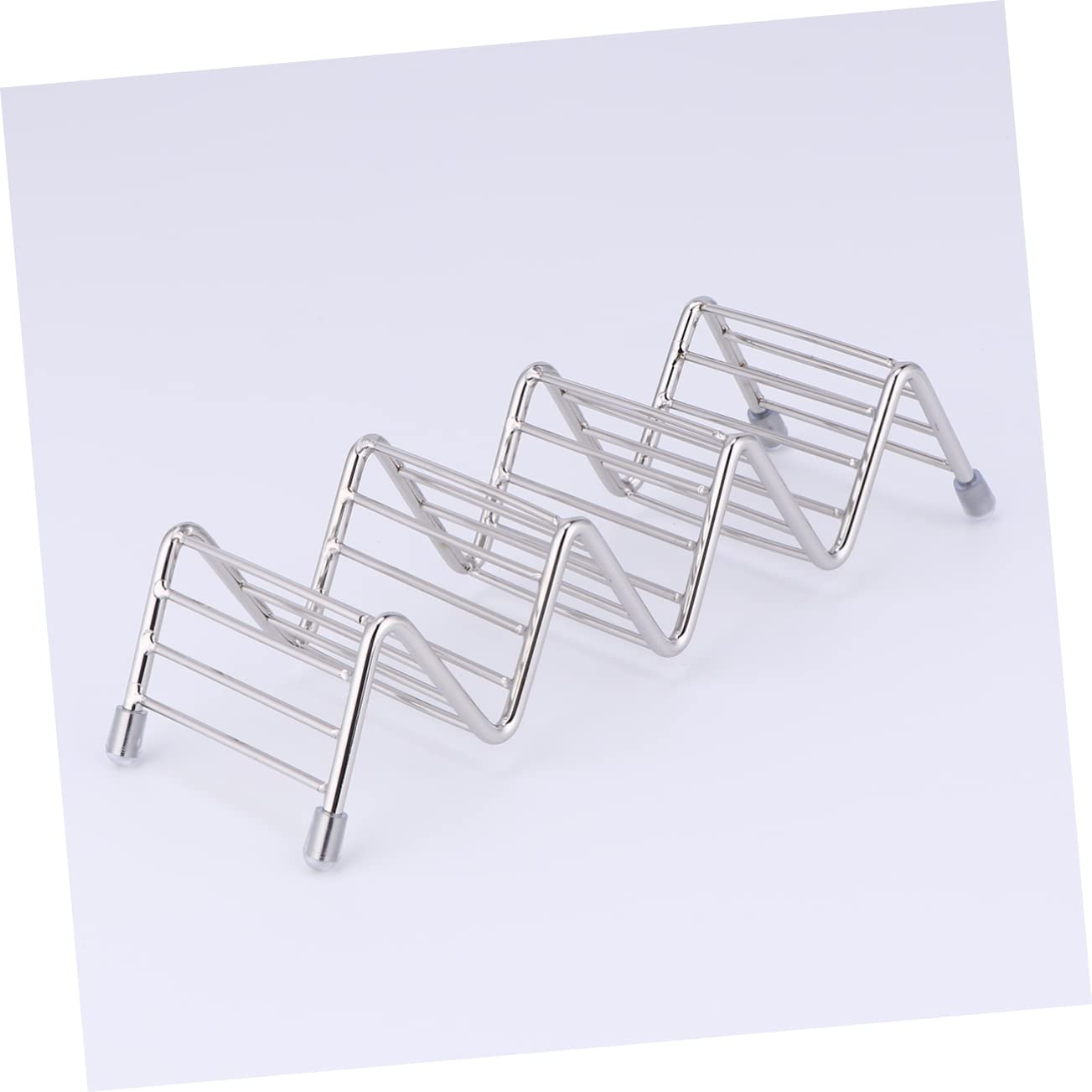 COLLBATH Roll Stainless Steel Taco Stand Taco Forms Taco Shells Corn Cake Taco Rack for Grill Pancake Holder Taco Holder Stand Food Serving Rack Taco Pancake Storage Shelf Silver
