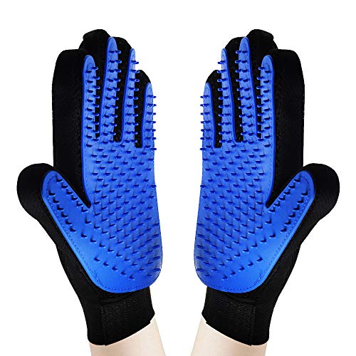 Charmss Pet Grooming Glove Hair Remover,Brush Glove Clean Massage Gloves,Furniture Pet Hair Remover Mitt For Cat & Dog 1 Pair (Left & Right Hand)