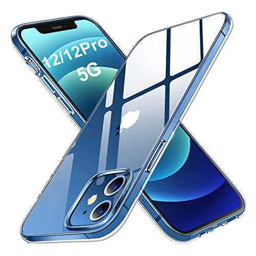 Whew Crystal Clear Hülle Kompatibel mit iPhone 12 / iPhone 12 Pro Hülle (6,1 Zoll) Weich Dünn Transparent Anti-Gelb Handyhülle,TPU Case Schutzhülle Kompatibel mit iPhone 12/12 Pro hüllen Durchsichtig Cover