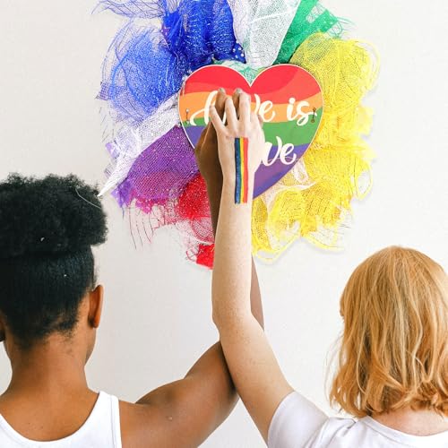 Couronne suspendue arc-ciel multicolore et cœur décoratif robuste - 6