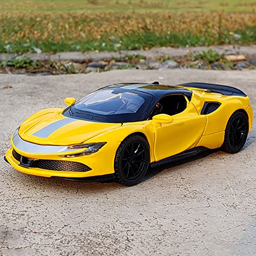 Image of 1:32 Die Cast Metal Car Sf90 Model Car Light Sound Pull Back Car Toy for Boy 2 Year&Above,Multi