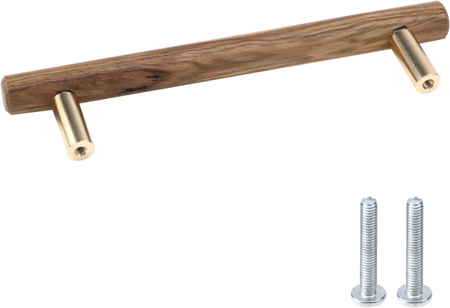 Semetall 4Pcs Wood Drawer Pulls,5 inch Hole Center Pull Handles Wood,Wooden Handles for Dresser Drawers,Cabinets,Kitchen,Wardrobe
