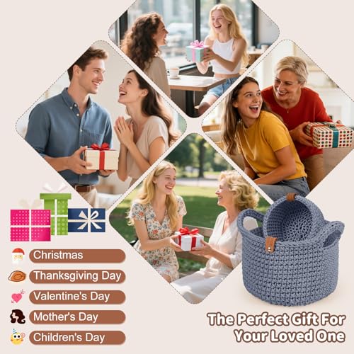 Image of 27PCS Crochet Basket Kit for Beginners (L&S), Complete Crochet Kit Include Instruction Beginner-Friendly Yarn, Starter Knitting Set for Adults, Crocheting Gift for Storage Home Decor