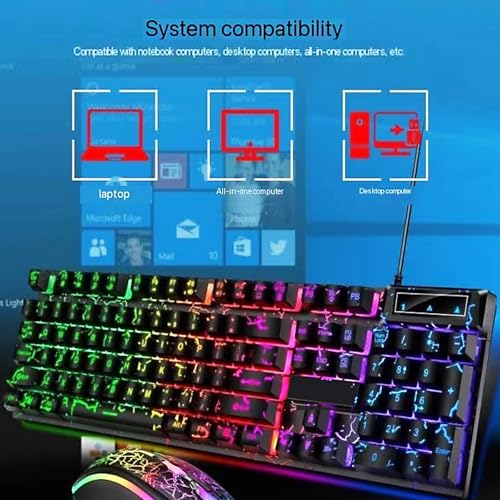 Teclado Gaming Guiheng Crack Rainbow Cable USB miniatura 7