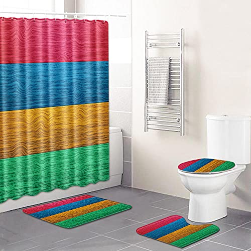 Claean-Acces-Home Toilettendeckelbezug Fischerei-Net-Badvorhang Badezimmer-Pad-Vier-Stück-Fußmatte-DREI-Teiliges Schlauchkissen-Fischernetz 26_4575 cm + 180X180Cm