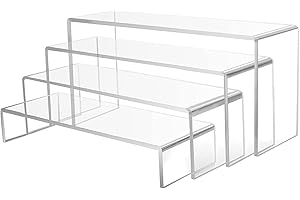 4 Pcs Large Acrylic Risers - Perfect for Displaying Collectibles, Jewelry, and More