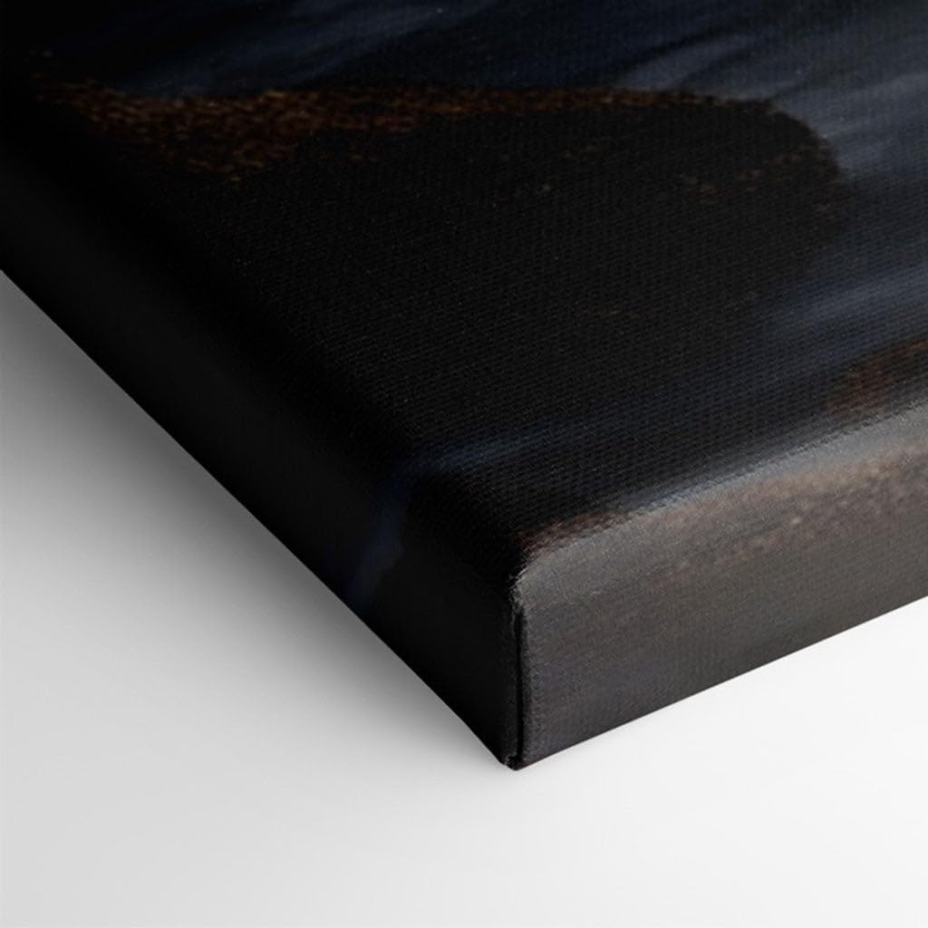 Canvas for Living room. Starry Splendor Above, Tranquil Waters Below - A Night of Cosmic Beauty and Earthly Serenity, 27 x 18 inch Canvas Wall Art - Contemporary Masterpieces - Space Wall Decor