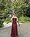 WENKAFO Spaghetti Straps Prom Dress Long 2026 for Women Lace Sequins Cowl Neck Black Tie Dress Wine Red Pleated A-Line Long Formal Gowns US 4