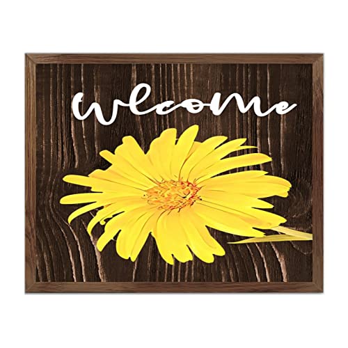 Plaque murale en bois de tournesol 40x50 cm avec cadre personnalisable