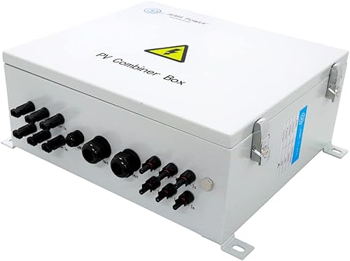 Miniatura 5 de AIMS Power Caja combinadora de matriz solar de 6 cuerdas 120A 200 VCC 6 entradas 20KW precableado 1000V DC Max Entrada, 125A interruptor de salida