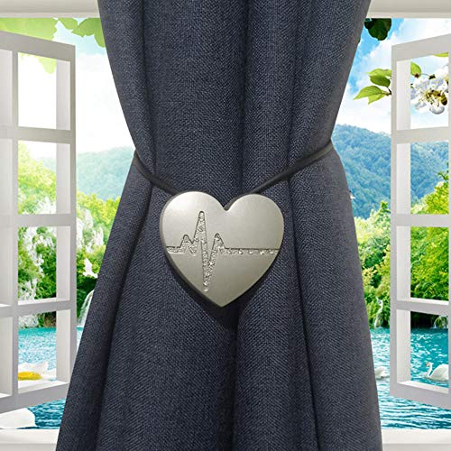 IBLUELOVER 2Pcs Embrasse Magnétiques Rideaux Clip Cœur Embrasses Rideau Aimantée Boucle Support à Rideaux Accessoires Décoration de Fenêtre Crochets...