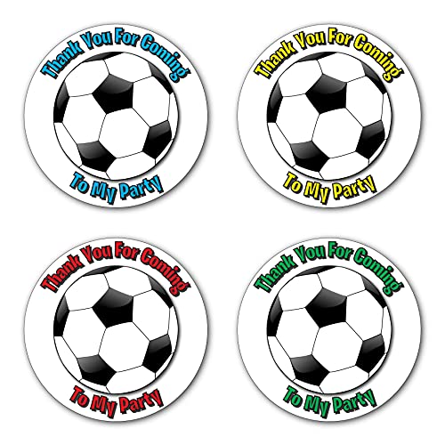 Epic Modz Lot de 36 autocollants de fête d'anniversaire avec inscription « Thank You for Coming to My Fun Party » pour garçons et filles (football)