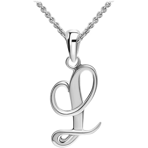 SEA OF ICE Letter Initial Necklace, Alphabet Letter Pendant Necklace, Sterling Silver, Gold, Rose Gold Necklace for Women, Elegant Initial Necklaces, Personalized Custom Women's Necklaces