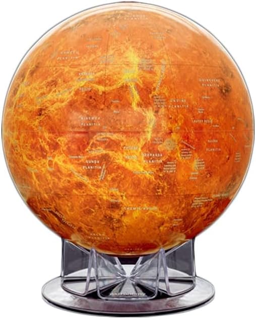 Generic Venus Globe, 12 inches, Orange, Acrylic Base, Celestial Map