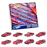 ホットウィール(Hot Wheels) マテル80周年 8パック 乗り物おもちゃ ミニカー 8台入り 3歳から レッド JGK09