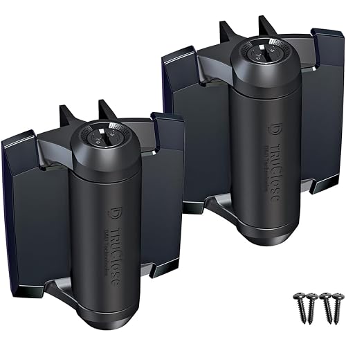 D&D Technologies TCA1L2S3BTS TruClose Regular Duty Gate Hinges, Self Closing Gate Hinges for Metal Gates up to 66 Pounds, with Alignment Legs, for Square Gate Frame and Post, Black, 2 Count