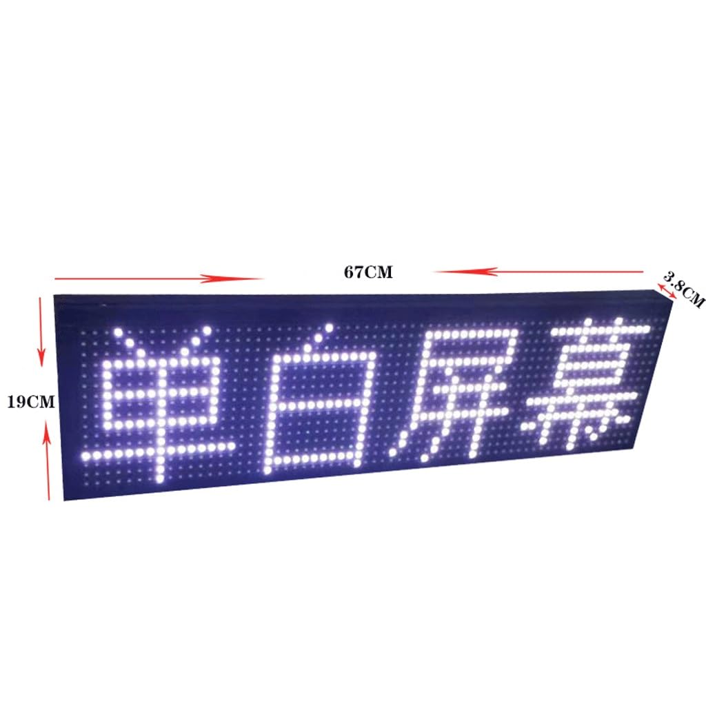 Kanduo JSY Affichage Panneaux Lumineux de Message de défilement programmables, Panneau LED P10 for Voiture LED programmable (Color : Bianco, Size : 100 * 19 * 3.8cm)