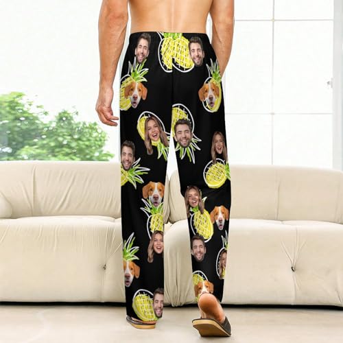 Custom Pajama Pants Valentines Day Hearts Mens Lounge Pants Personalized Face Sleep Bottoms Pajamas Sleepwear Loungewear2