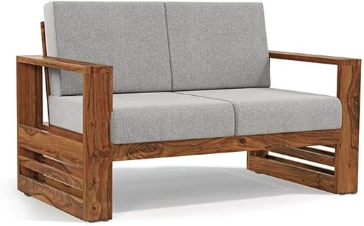 GFH Wooden 2 Seater Sofa for Living Room | Two Seater Sofa Chair for Home & Office | Sheesham Wood,...