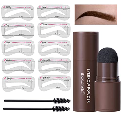 Eyebrow Stamp Stencil Kit, Brow Stamp One Step Shaping Kit, Build for Long-lasting Waterproof Perfect Brow with 10 Eyebrow Stamp Stencils Reusable Kit