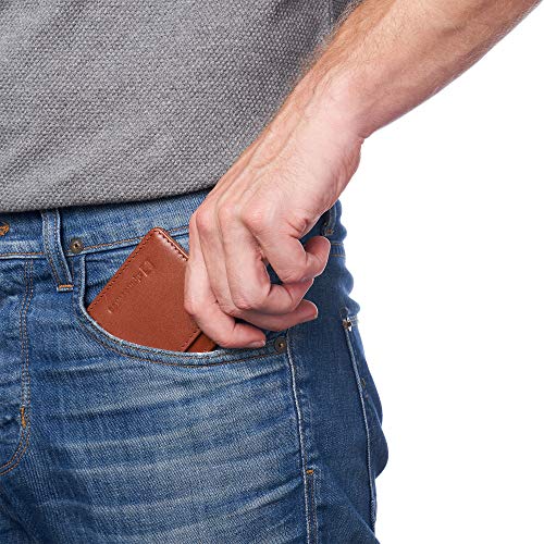 Image of Alpine Swiss RFID Minimalist Oliver Front Pocket Wallet For Men Leather York Collection Smooth Finish Tan
