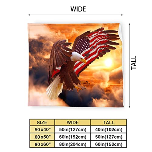 Neteda Bald Eagle Blanket American Flag Decor Throw Us For Men Super Warm Soft Plush Fleece Flannel Winter Couch Bedding Girls Kids Adults 50Inchx60Inch #TOP1