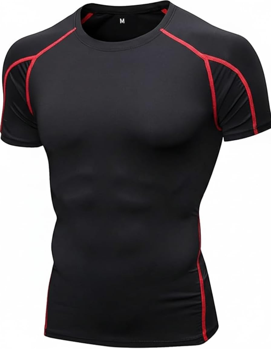 Compression T Shirts for Men Active Crew Neck Tee Moisture Wicking Quick Dry Mens Workout T Shirts-image-11
