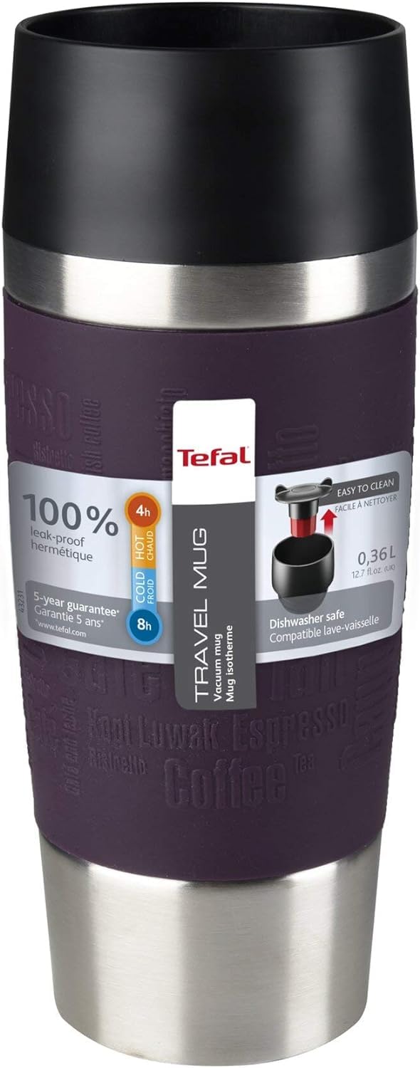 Tefal-Thermal Bottle Travel Mug Essential 0,36L Grey, 8.2 cm (W) x 20.4 cm (H) - Image 3