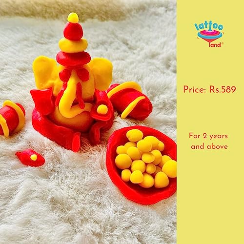 Image of Lattooland DIY Ganesha Kit | Make ecofriendly Clay Dough Ganpati, Rangoli, Toran Making Activity, Stamping Activity | Toy Gift for Kids Boys Girls 3 4 5 6