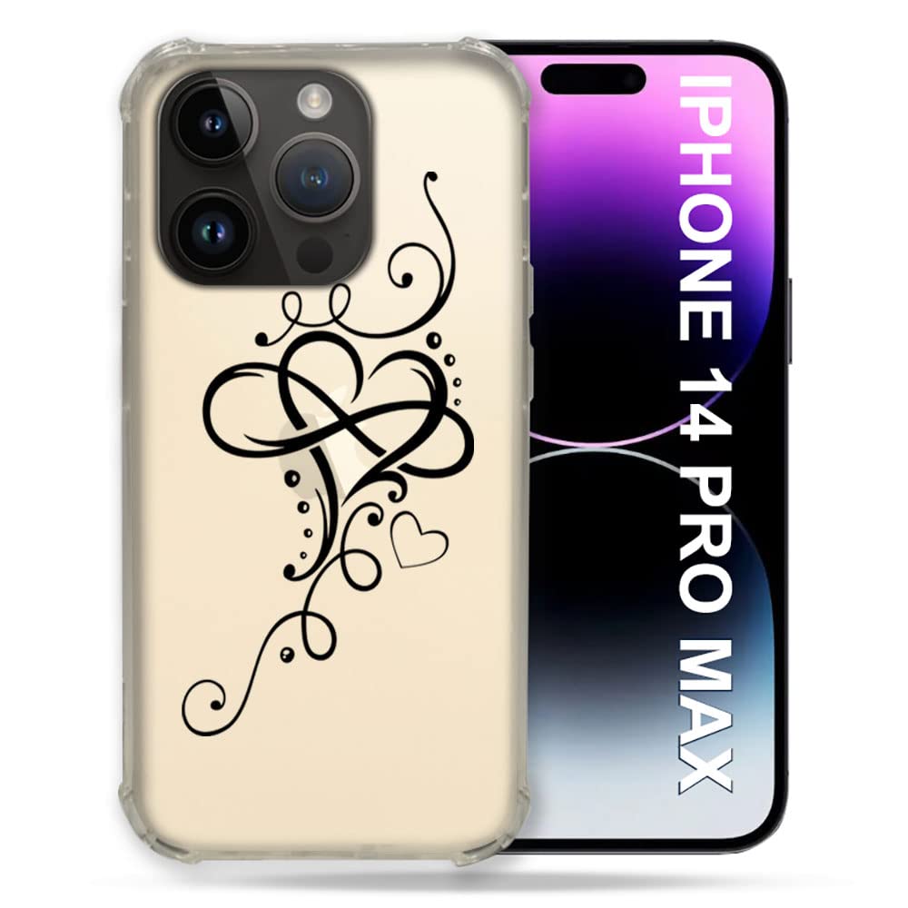 Coque Iphone 14 Pro Plus Cœur Infini transparente 6.7 pouces antichoc - 4
