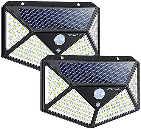 Solar Wall Lights Outdoor, OTHWAY Upgraded Solar Motion Sensor Lights with 3 Lighting Modes 2200 mAh Waterproof Wireless Security Lights for Fence/Yard/Garden/Garage/Stairway