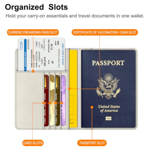Image of FINTIE Passport Holder, Slim Travel Wallet RFID Blocking Card Case Cover Passport Cover Protector Essentials with Credit Card Slots for Women /Men | Slim