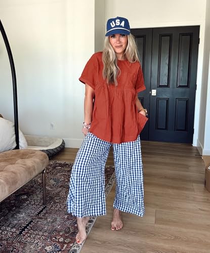 Image of Tankaneo Womens Summer Babydoll Tops Casual Loose Fit Peplum Oversized Tunic Shirts